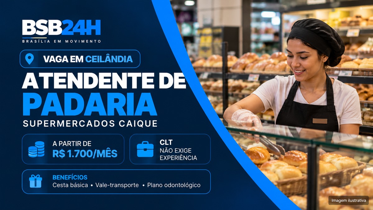 Imagem de Supermercados Caique contrata Atendente de Padaria em Ceilândia – DF