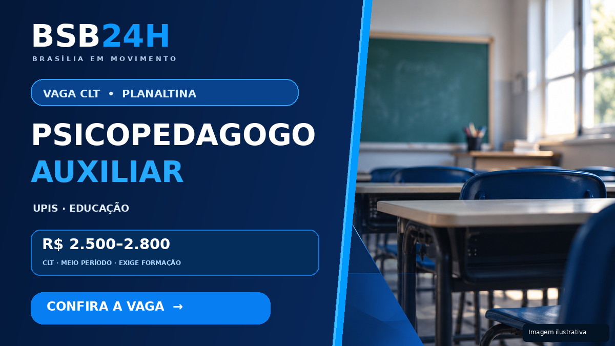 Imagem de UPIS contrata Psicopedagogo Auxiliar em Planaltina – DF