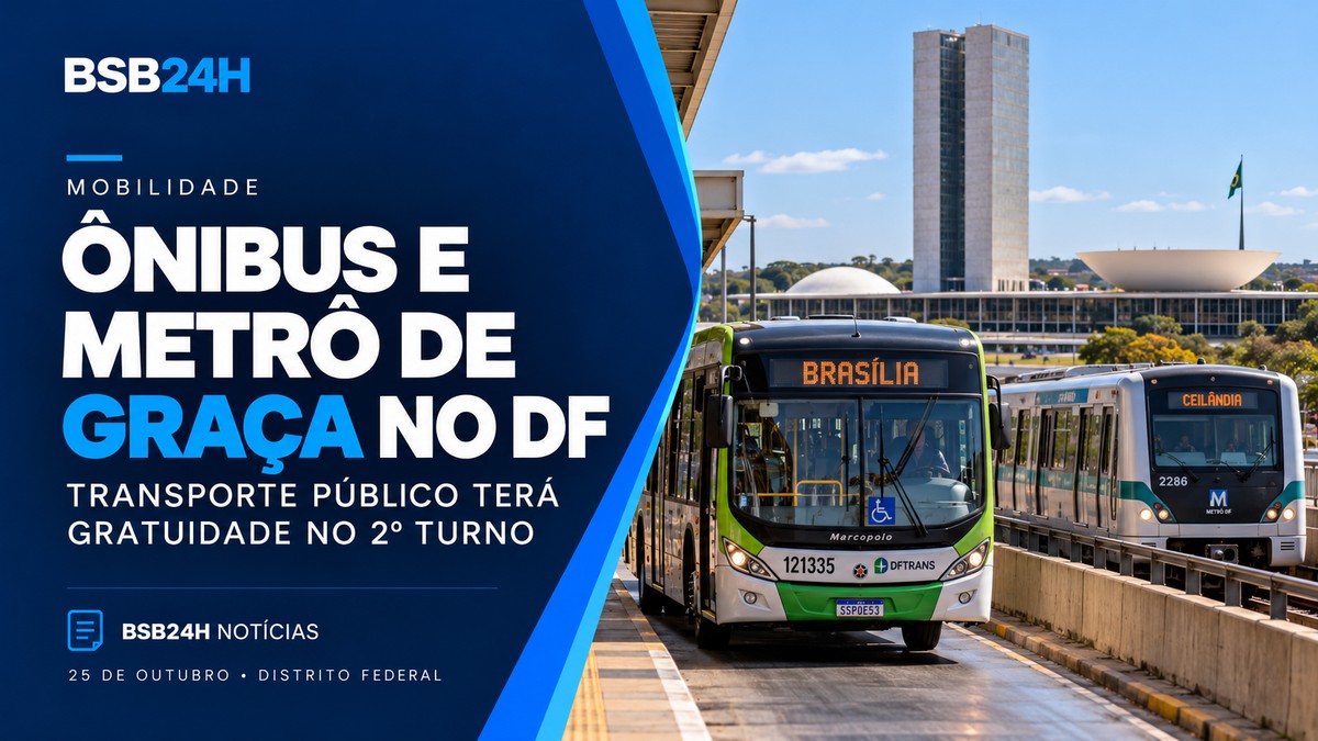 Imagem de Ônibus e metrô de graça no DF em 25 de outubro: veja como vai funcionar